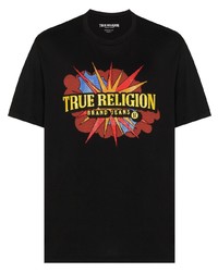 Мужская черная футболка с круглым вырезом с принтом от True Religion