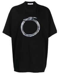 Мужская черная футболка с круглым вырезом с принтом от Trussardi