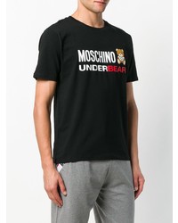 Мужская черная футболка с круглым вырезом с принтом от Moschino