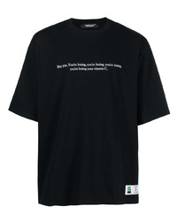 Мужская черная футболка с круглым вырезом с принтом от Undercover
