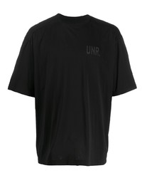 Мужская черная футболка с круглым вырезом с принтом от Unravel Project