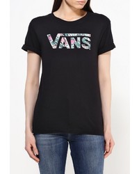 Женская черная футболка с круглым вырезом с принтом от Vans