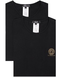 Мужская черная футболка с круглым вырезом с принтом от Versace