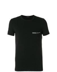 Мужская черная футболка с круглым вырезом с принтом от Versace