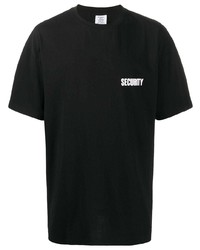 Мужская черная футболка с круглым вырезом с принтом от Vetements