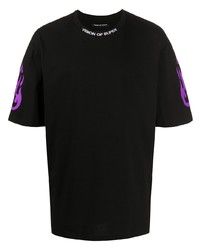 Мужская черная футболка с круглым вырезом с принтом от Vision Of Super