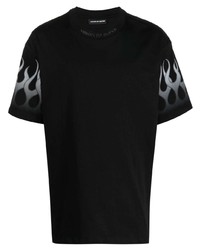 Мужская черная футболка с круглым вырезом с принтом от Vision Of Super