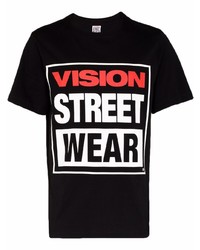 Мужская черная футболка с круглым вырезом с принтом от Vision Street Wear