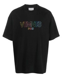 Мужская черная футболка с круглым вырезом с принтом от VTMNTS