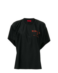 Женская черная футболка с круглым вырезом с принтом от Wendy Jim