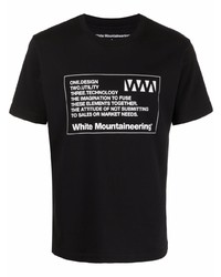 Мужская черная футболка с круглым вырезом с принтом от White Mountaineering