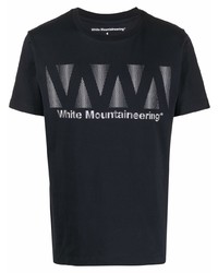 Мужская черная футболка с круглым вырезом с принтом от White Mountaineering