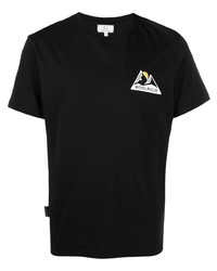 Мужская черная футболка с круглым вырезом с принтом от Woolrich