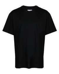 Мужская черная футболка с круглым вырезом с принтом от Wooyoungmi