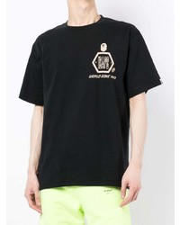 Мужская черная футболка с круглым вырезом с принтом от A Bathing Ape