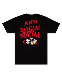 Мужская черная футболка с круглым вырезом с принтом от Anti Social Social Club