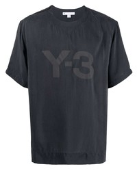 Мужская черная футболка с круглым вырезом с принтом от Y-3