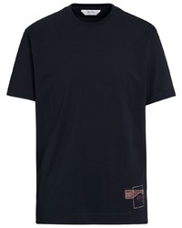 Мужская черная футболка с круглым вырезом с принтом от Z Zegna