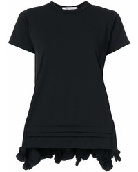 Женская черная футболка с круглым вырезом с рюшами от Comme des Garcons