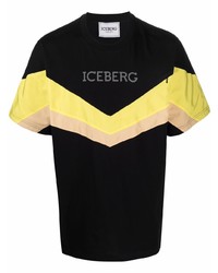 Мужская черная футболка с круглым вырезом с узором зигзаг от Iceberg