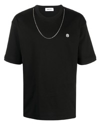 Мужская черная футболка с круглым вырезом с украшением от Ambush