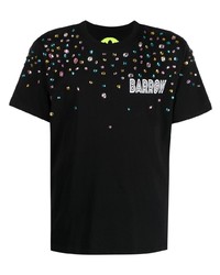 Мужская черная футболка с круглым вырезом с украшением от BARROW