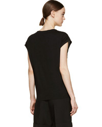 Женская черная футболка с круглым вырезом с украшением от Stella McCartney