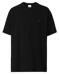 Мужская черная футболка с круглым вырезом с украшением от Burberry