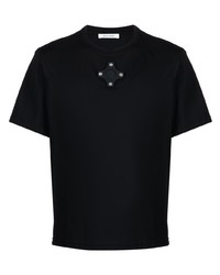 Мужская черная футболка с круглым вырезом с украшением от Craig Green