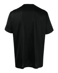 Мужская черная футболка с круглым вырезом с украшением от Billionaire