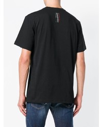 Мужская черная футболка с круглым вырезом с украшением от Frankie Morello