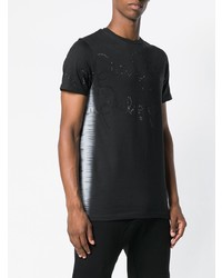 Мужская черная футболка с круглым вырезом с украшением от Philipp Plein