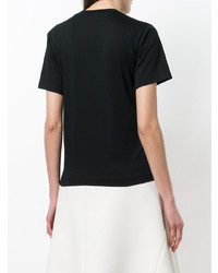 Женская черная футболка с круглым вырезом с украшением от Simone Rocha