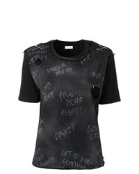 Женская черная футболка с круглым вырезом с украшением от Faith Connexion