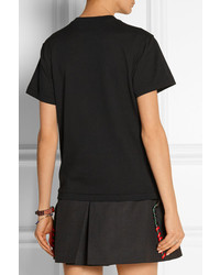 Женская черная футболка с круглым вырезом с украшением от Toga