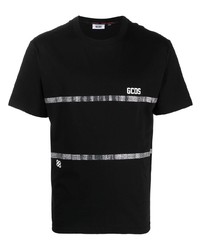 Мужская черная футболка с круглым вырезом с украшением от Gcds