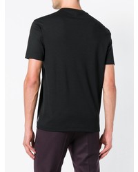 Мужская черная футболка с круглым вырезом с украшением от Emporio Armani