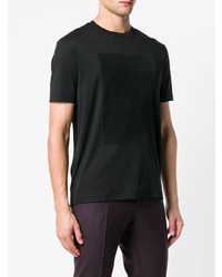 Мужская черная футболка с круглым вырезом с украшением от Emporio Armani