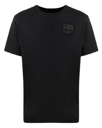 Мужская черная футболка с круглым вырезом с украшением от Hydrogen
