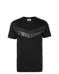 Мужская черная футболка с круглым вырезом с украшением от Les Hommes Urban