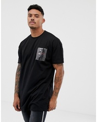 Мужская черная футболка с круглым вырезом с украшением от Liquor N Poker