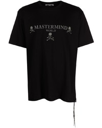 Мужская черная футболка с круглым вырезом с украшением от Mastermind World