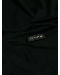 Мужская черная футболка с круглым вырезом с украшением от Versace