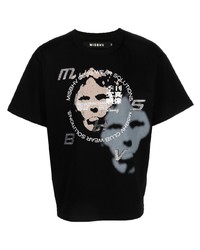 Мужская черная футболка с круглым вырезом с украшением от Misbhv