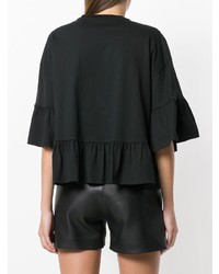 Женская черная футболка с круглым вырезом с украшением от McQ Alexander McQueen