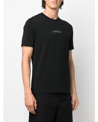 Мужская черная футболка с круглым вырезом с украшением от Moschino