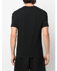 Мужская черная футболка с круглым вырезом с украшением от Moschino