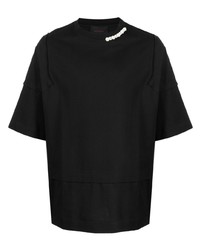 Мужская черная футболка с круглым вырезом с украшением от Simone Rocha