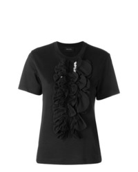 Женская черная футболка с круглым вырезом с украшением от Simone Rocha