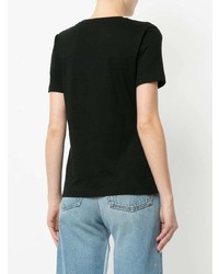 Женская черная футболка с круглым вырезом с украшением от GUILD PRIME